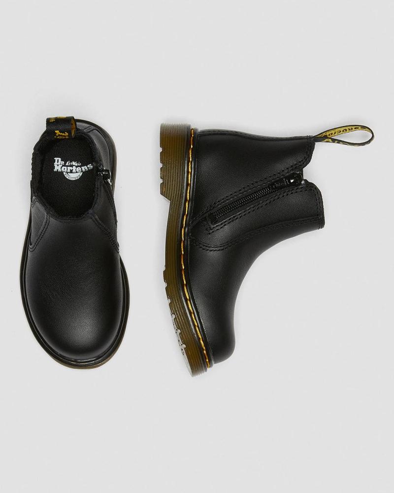 Botines Chelsea Dr Martens Infant/Toddler 2976 Softy T Cuero Niños Negros | MX 155FDN